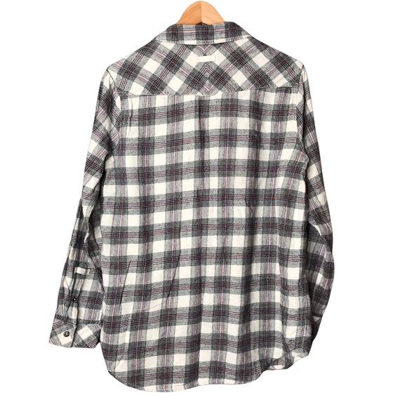 Women’s Large Roots Canada Plaid Tartan Tunic Pullover Popover Shirt Top - Picture 9 of 14